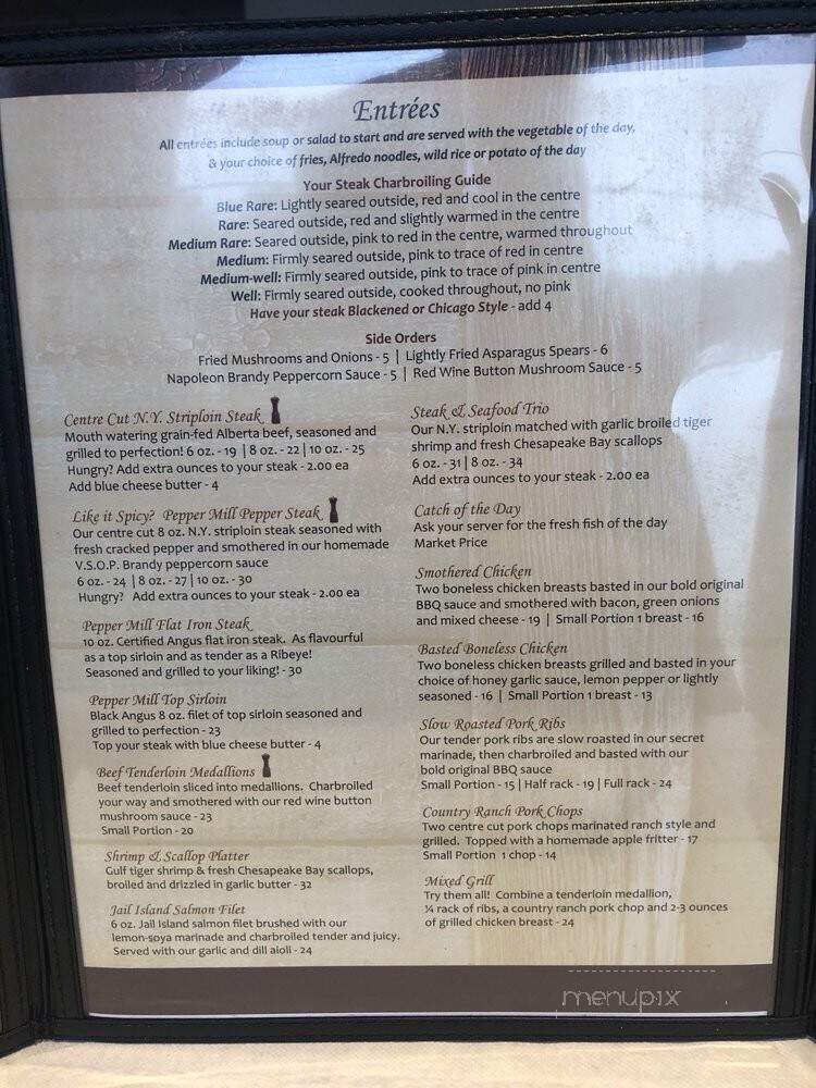 Pepper Mill Steak & Pasta House - Carnarvon, ON menu_pic