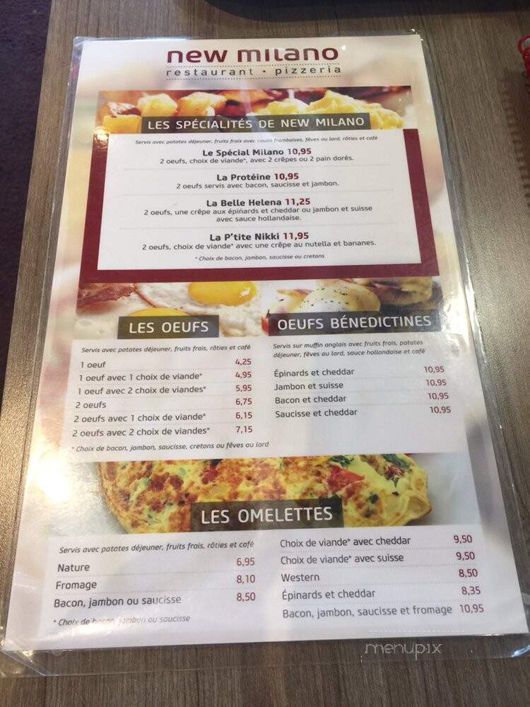 New Milano Pizzeria - Montreal, QC menu_pic