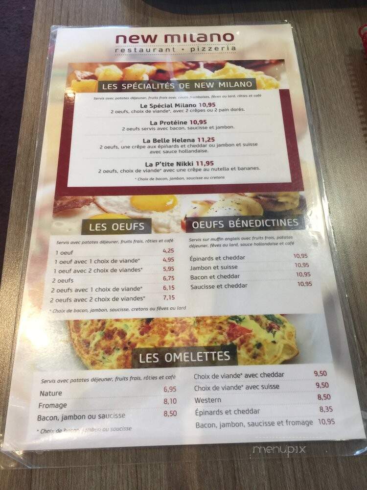 New Milano Pizzeria - Montreal, QC menu_pic