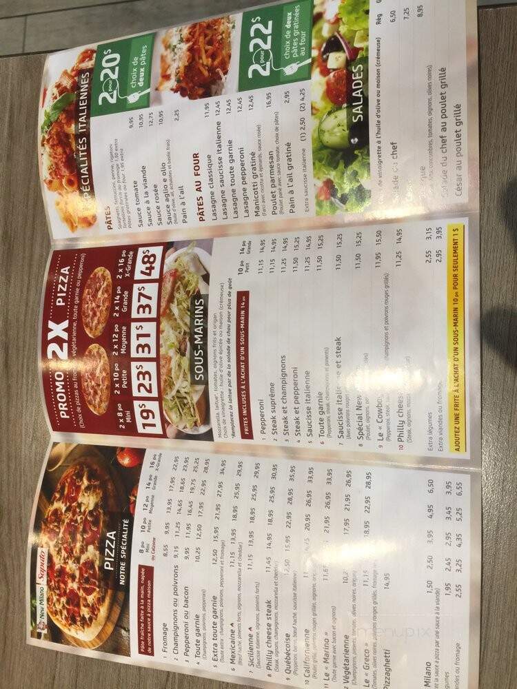 New Milano Pizzeria - Montreal, QC menu_pic