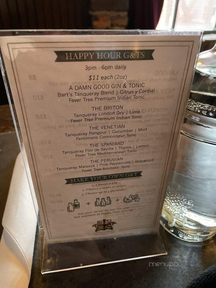 Bartholomew's Bar & Rockefeller Grille - Victoria, BC menu_pic
