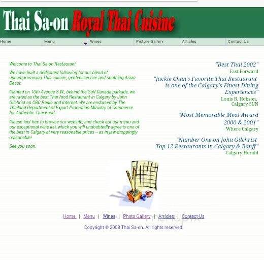 Thai Sa-On Restaurant - Calgary, AB menu_pic