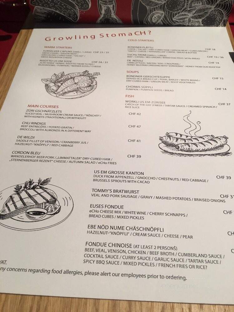 L'Echo Restaurant Limitee - Verner, ON menu_pic
