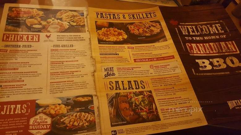 Montana's Cookhouse Bar & Grill - Edmonton, AB menu_pic