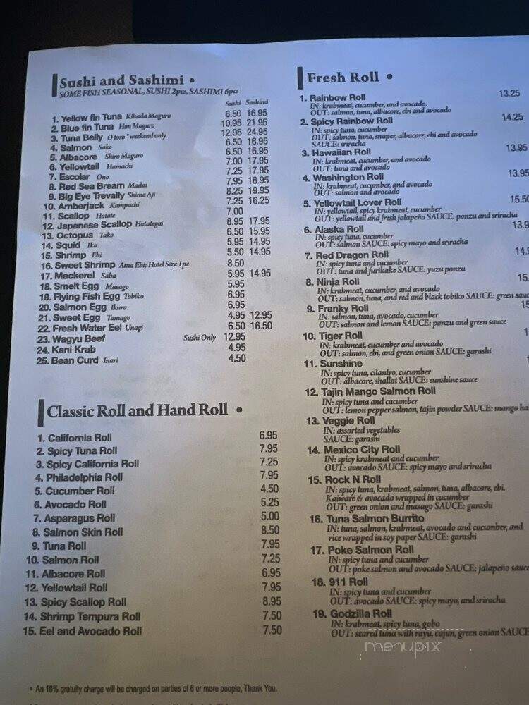 Sushi Motto - Calgary, AB menu_pic