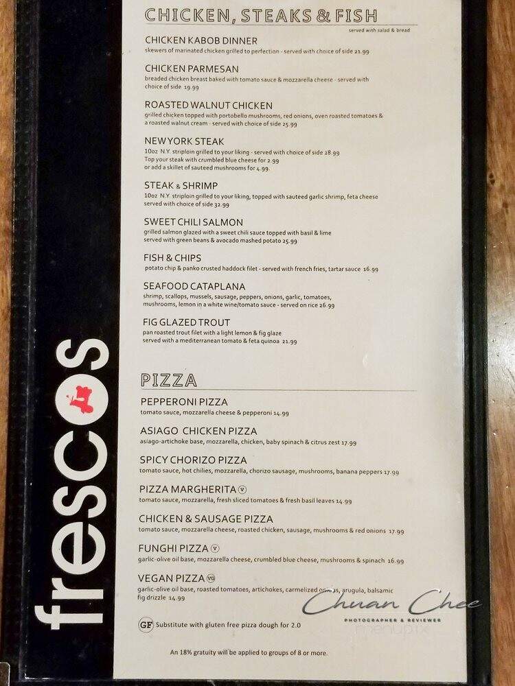 Frescos Euro Grille and Bar - Saint Catharines, ON menu_pic