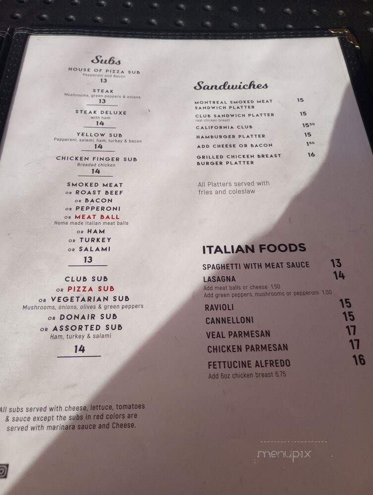 House Of Pizza - Ottawa, ON menu_pic