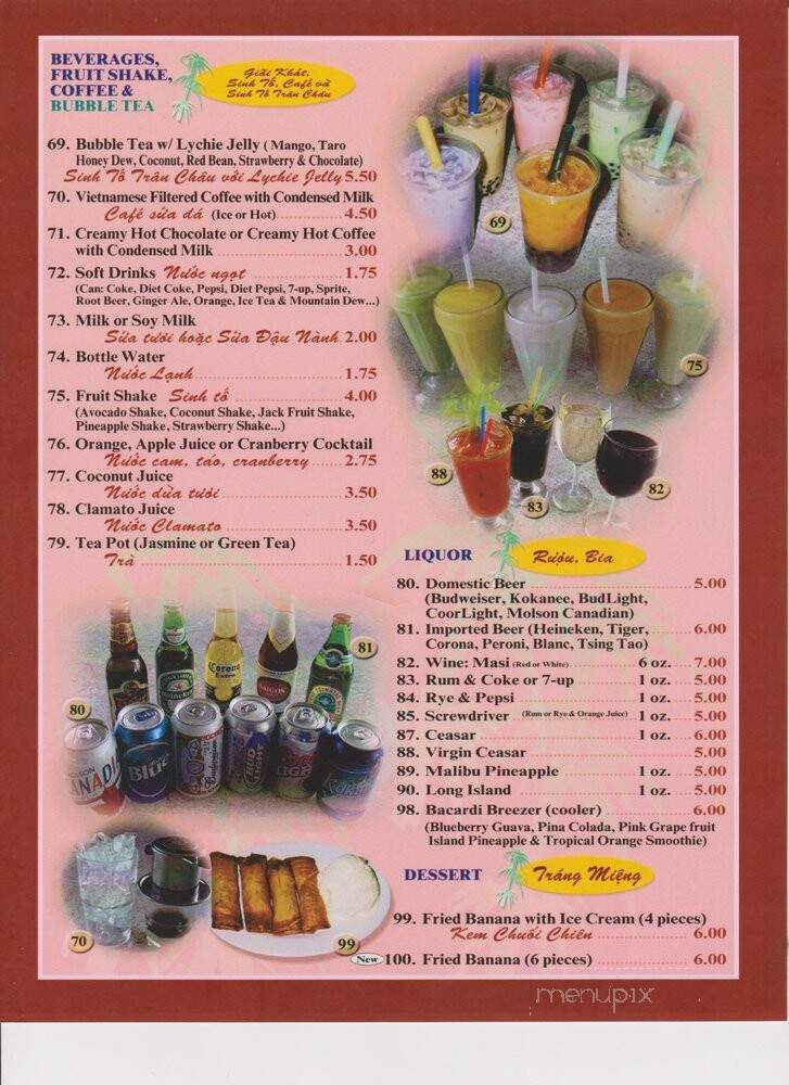 Pho 501 Vietnamese Restaurant - Calgary, AB menu_pic