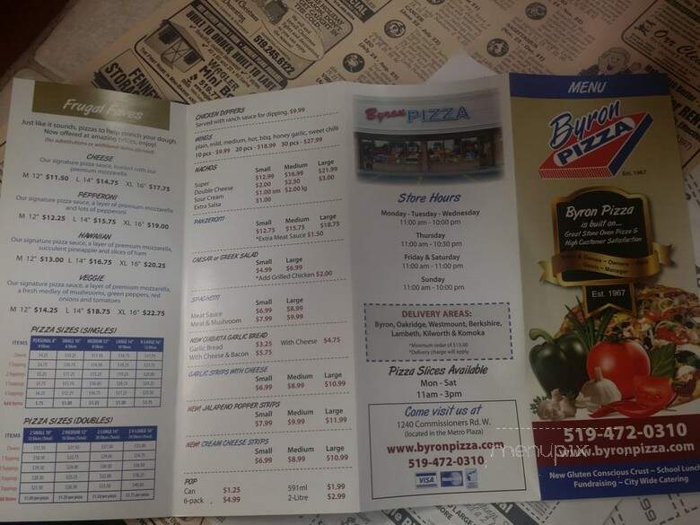 Byron Pizza - London, ON menu_pic