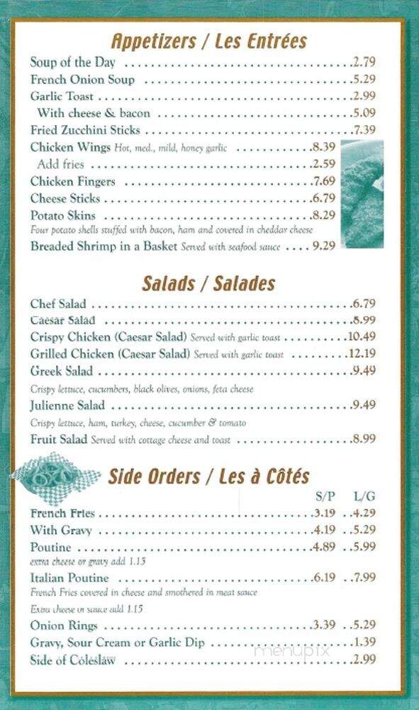 Russell Restaurant - Russell, ON menu_pic