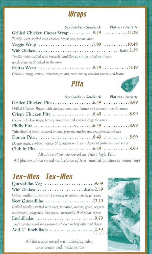 Russell Restaurant - Russell, ON menu_pic
