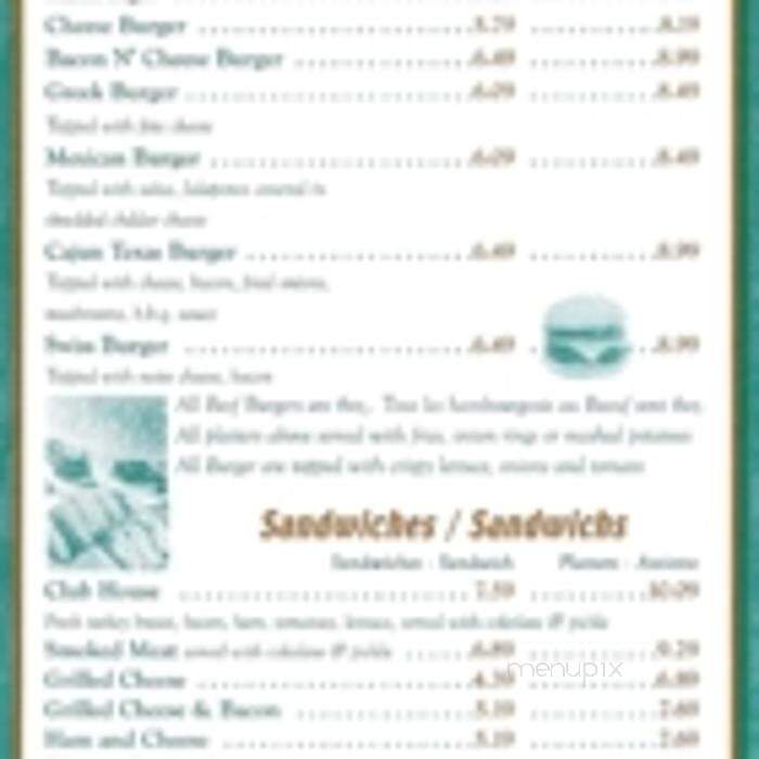 Russell Restaurant - Russell, ON menu_pic