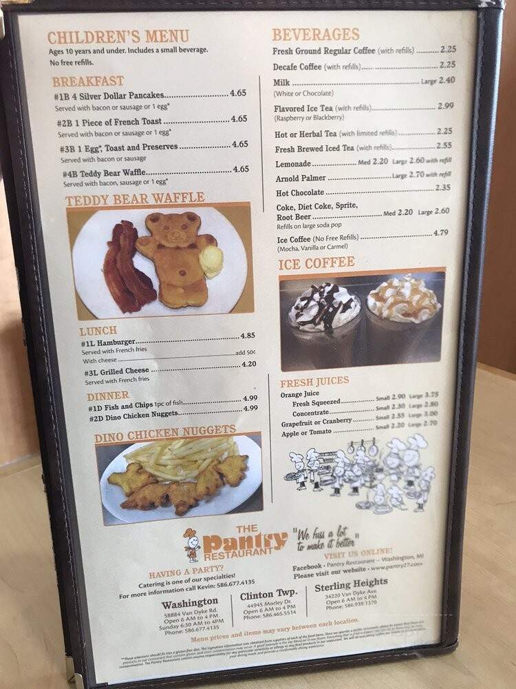 The Pantry Restaurant - Langley Twp, BC menu_pic