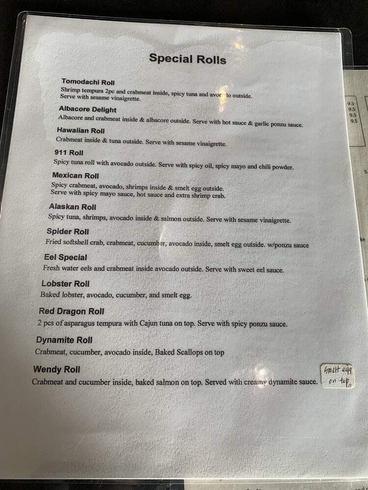 Restaurant Tomodachi - Montreal, QC menu_pic