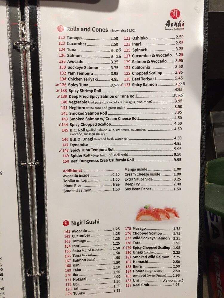 Asahi Japanese Restaurant And Sushi Bar - Port Coquitlam, BC menu_pic
