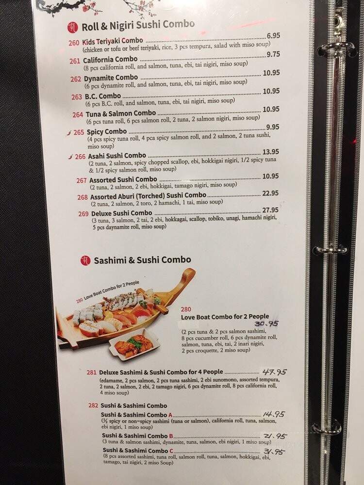 Asahi Japanese Restaurant And Sushi Bar - Port Coquitlam, BC menu_pic