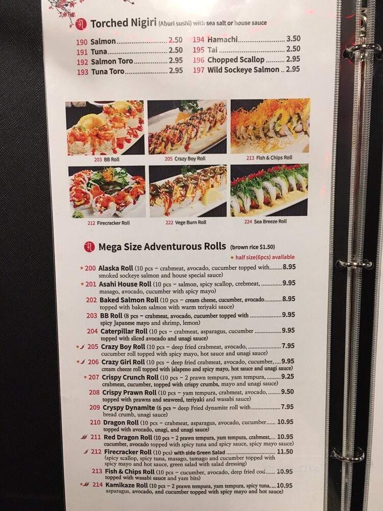 Asahi Japanese Restaurant And Sushi Bar - Port Coquitlam, BC menu_pic