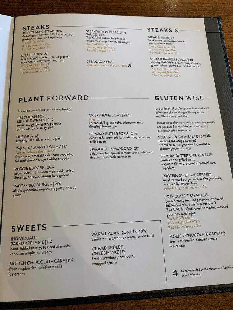 Joey Tomato's Mediterranean Grill - Calgary, AB menu_pic