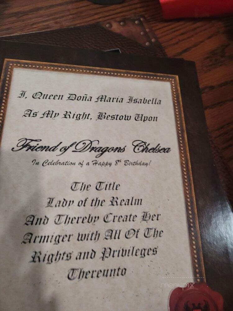 Medieval Times - Toronto, ON menu_pic