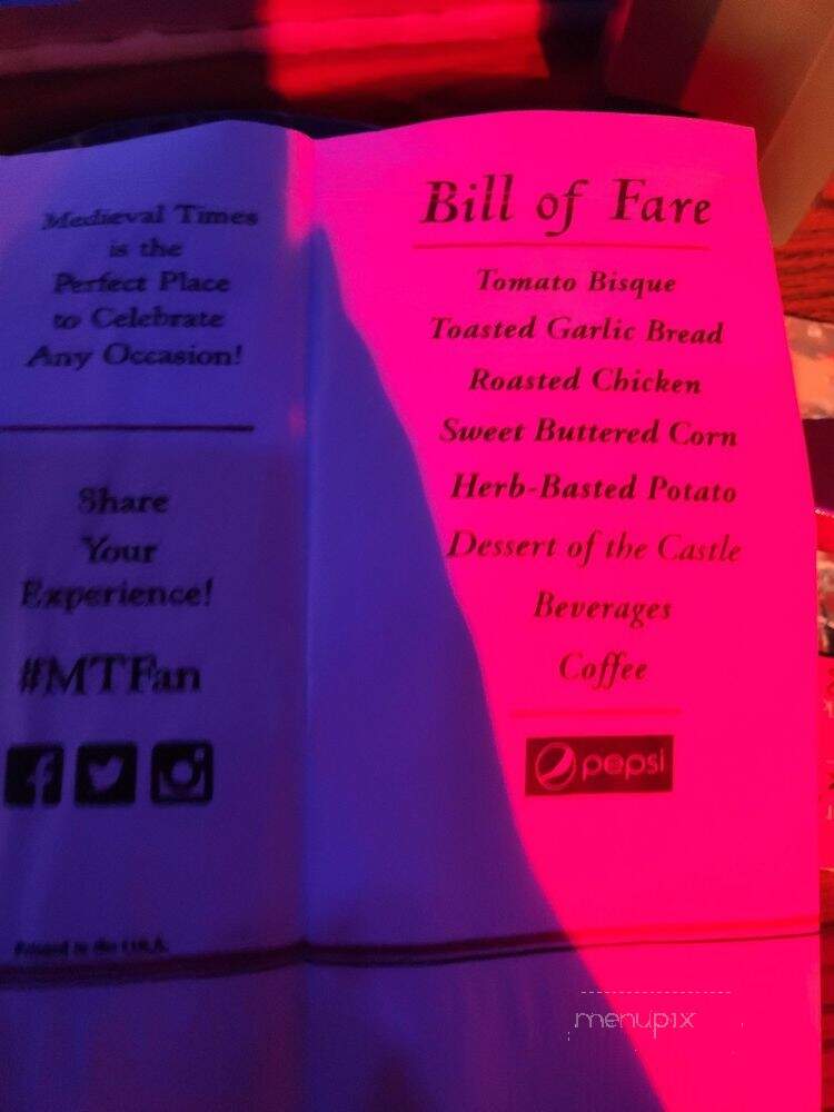 Medieval Times - Toronto, ON menu_pic