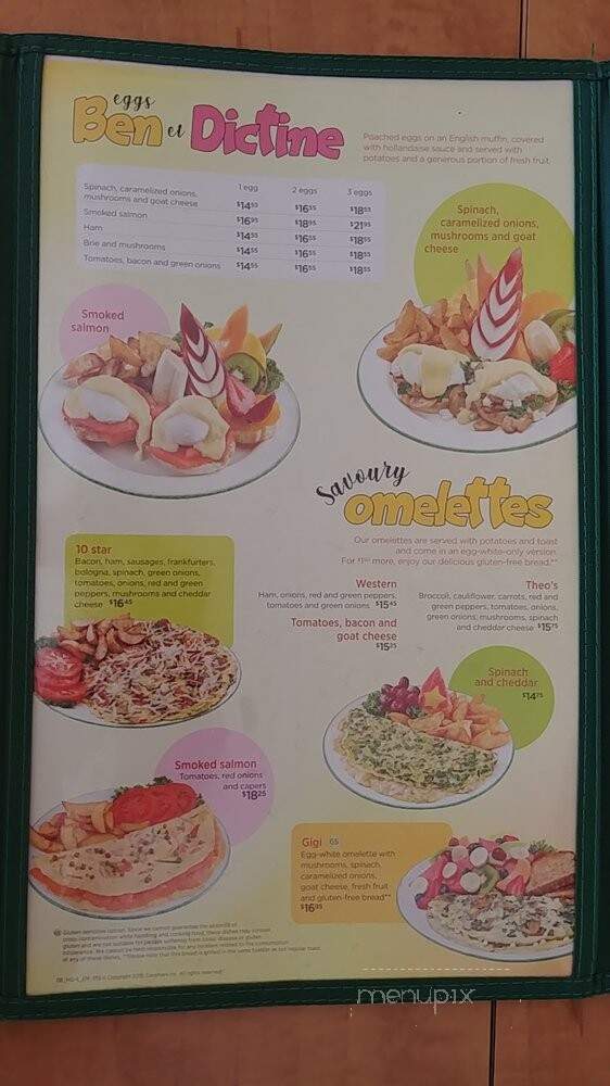 Cora's Breakfast & Lunch - Edmonton, AB menu_pic