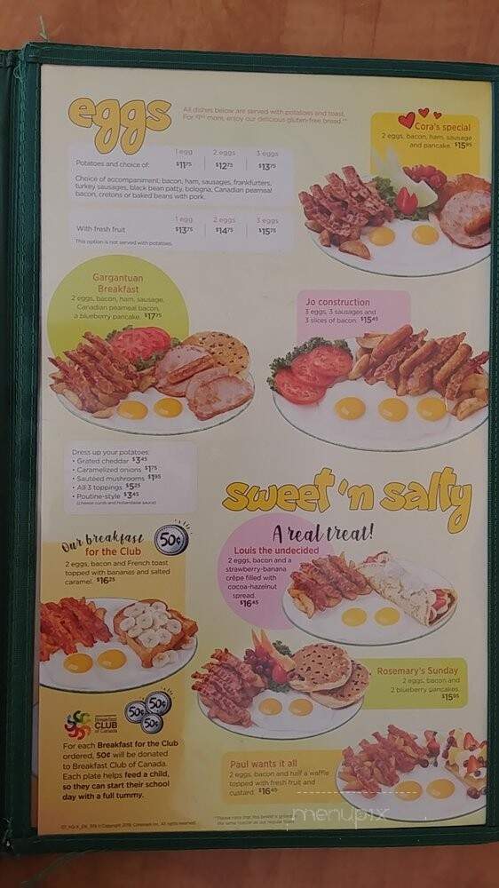 Cora's Breakfast & Lunch - Edmonton, AB menu_pic