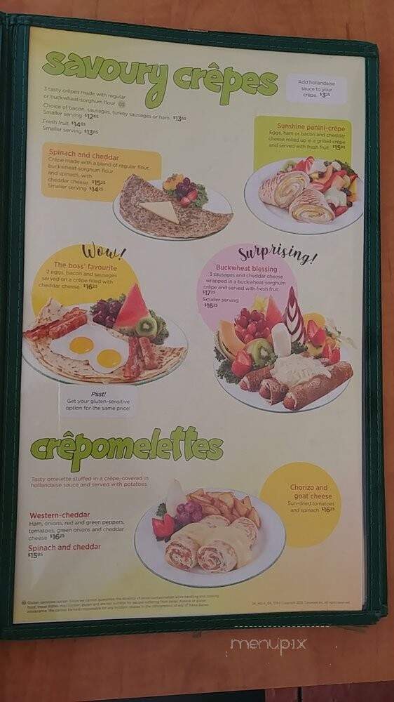 Cora's Breakfast & Lunch - Edmonton, AB menu_pic