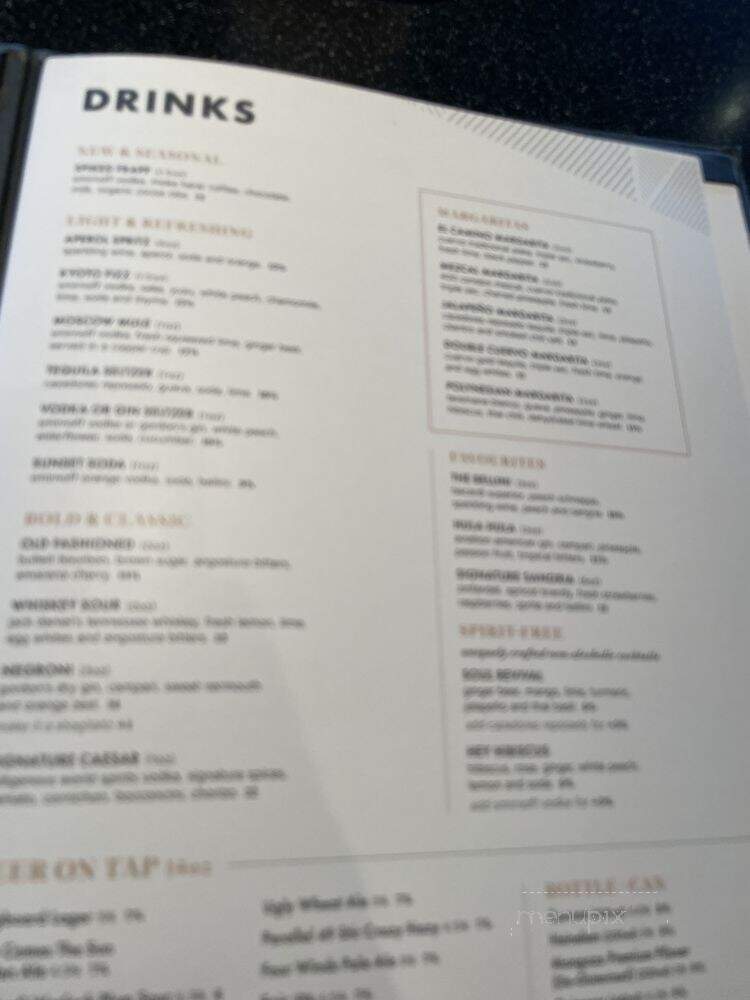 Cactus Club Cafe - Surrey, BC menu_pic