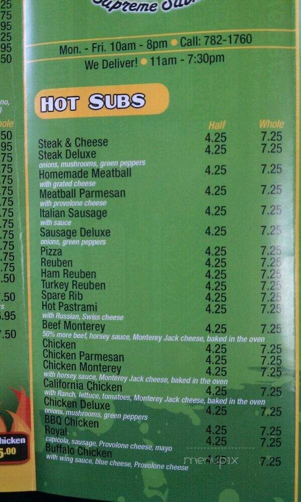 Mr. Sub - Toronto, ON menu_pic
