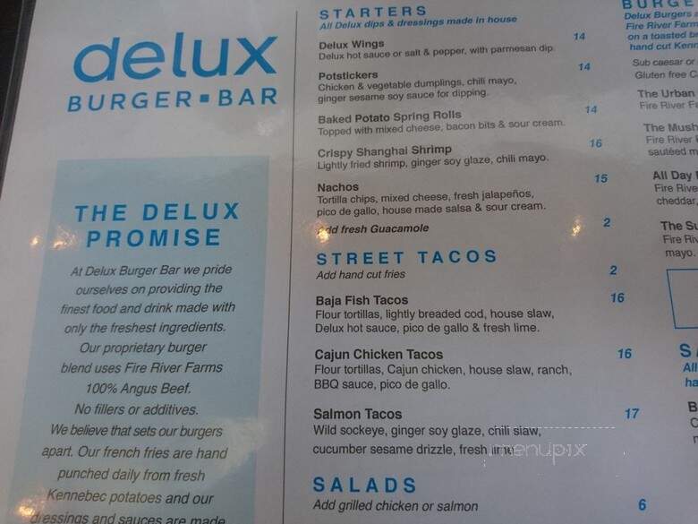 Delux Burger Bar - Edmonton, AB menu_pic