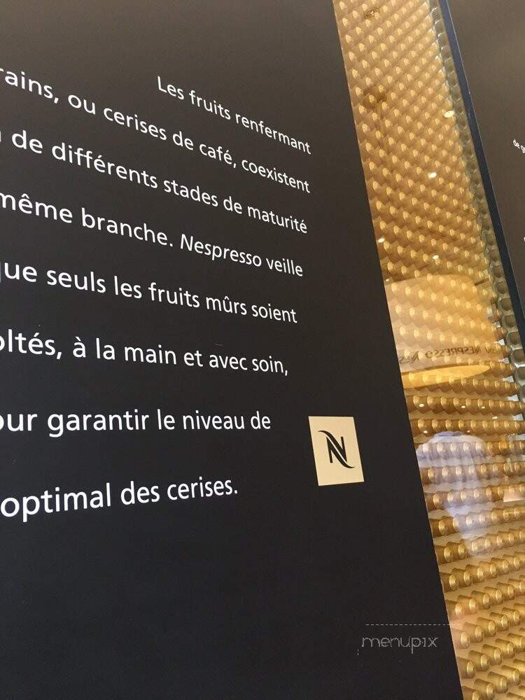 Nespresso Boutique Bar - Montreal, QC menu_pic