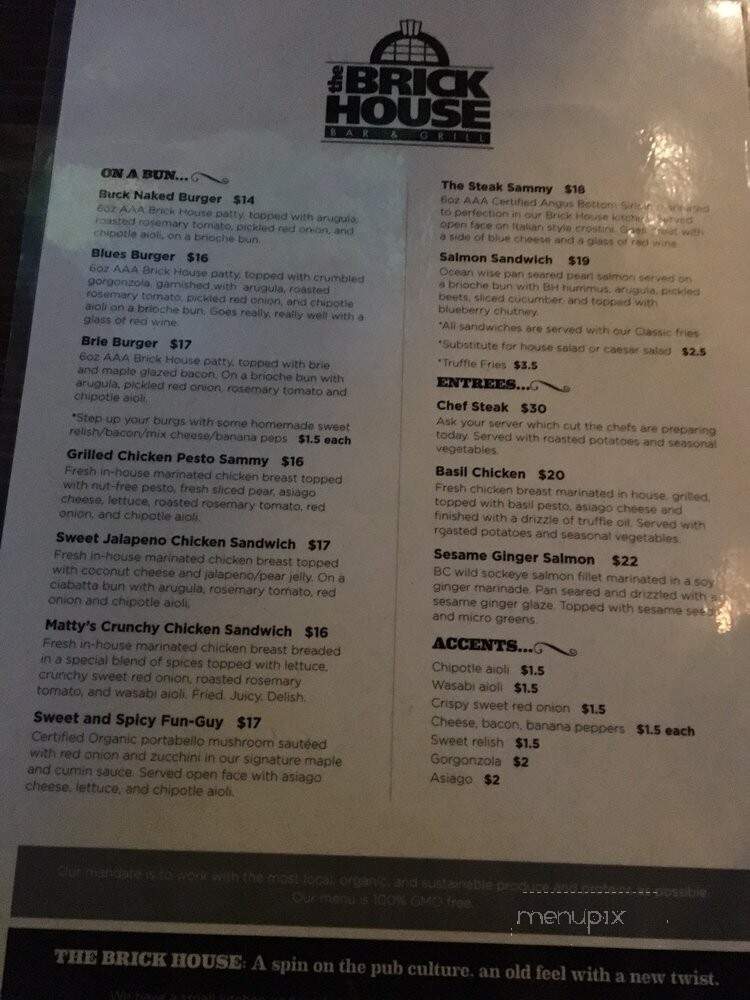 The Brickhouse - Fernie, BC menu_pic