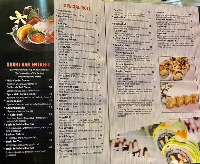 Ninja Japan - Toronto, ON menu_pic