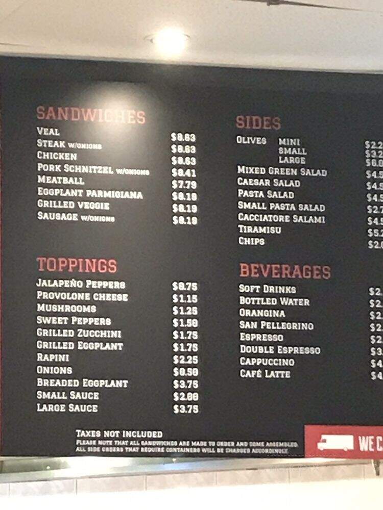 California Sandwiches - Toronto, ON menu_pic