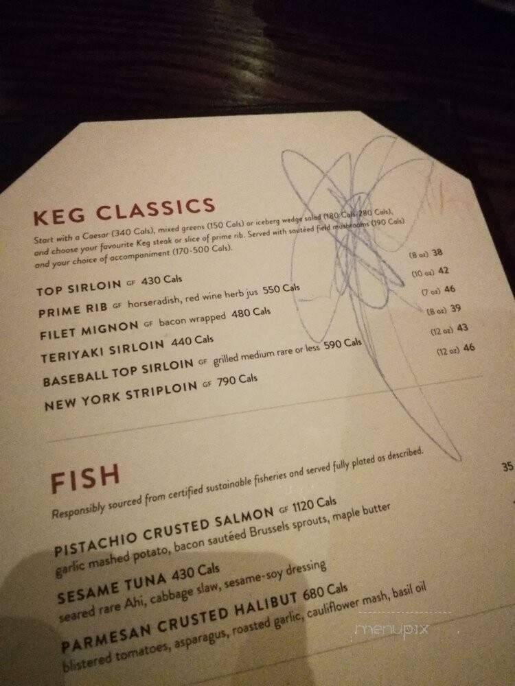 Keg Steakhouse & Bar - Oakville, ON menu_pic