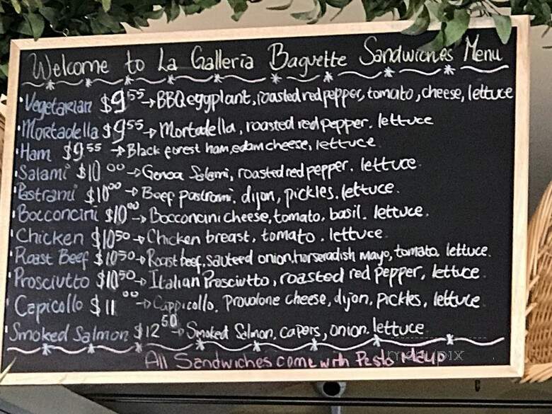 La Galleria Fine Foods - North Vancouver District, BC menu_pic