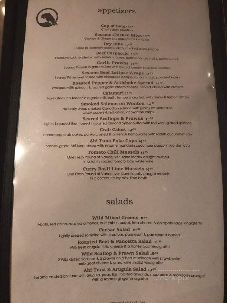 Vault Restaurant - Surrey, BC menu_pic