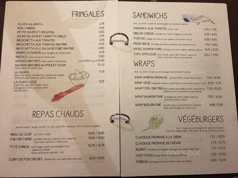 Cafe Cambio - Chicoutimi, QC menu_pic