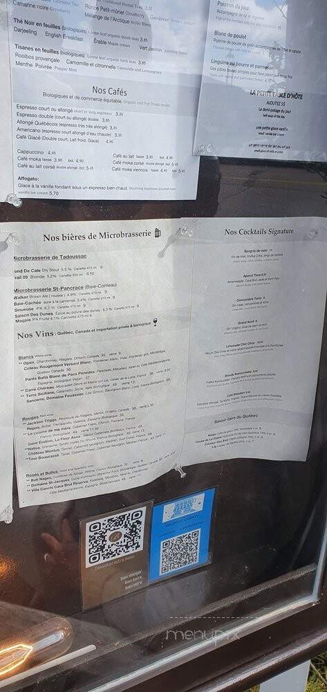 Cafe Boheme - Tadoussac, QC menu_pic