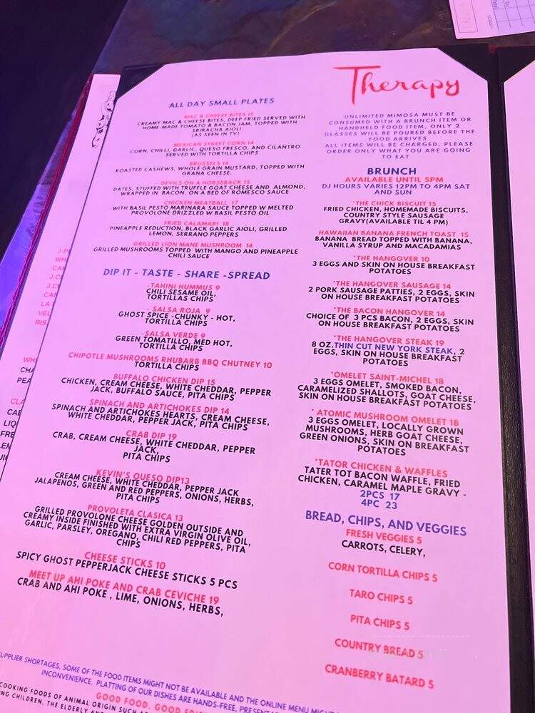 Tops'l Little Vegas Dining Room & Lounge - Bridgewater, NS menu_pic