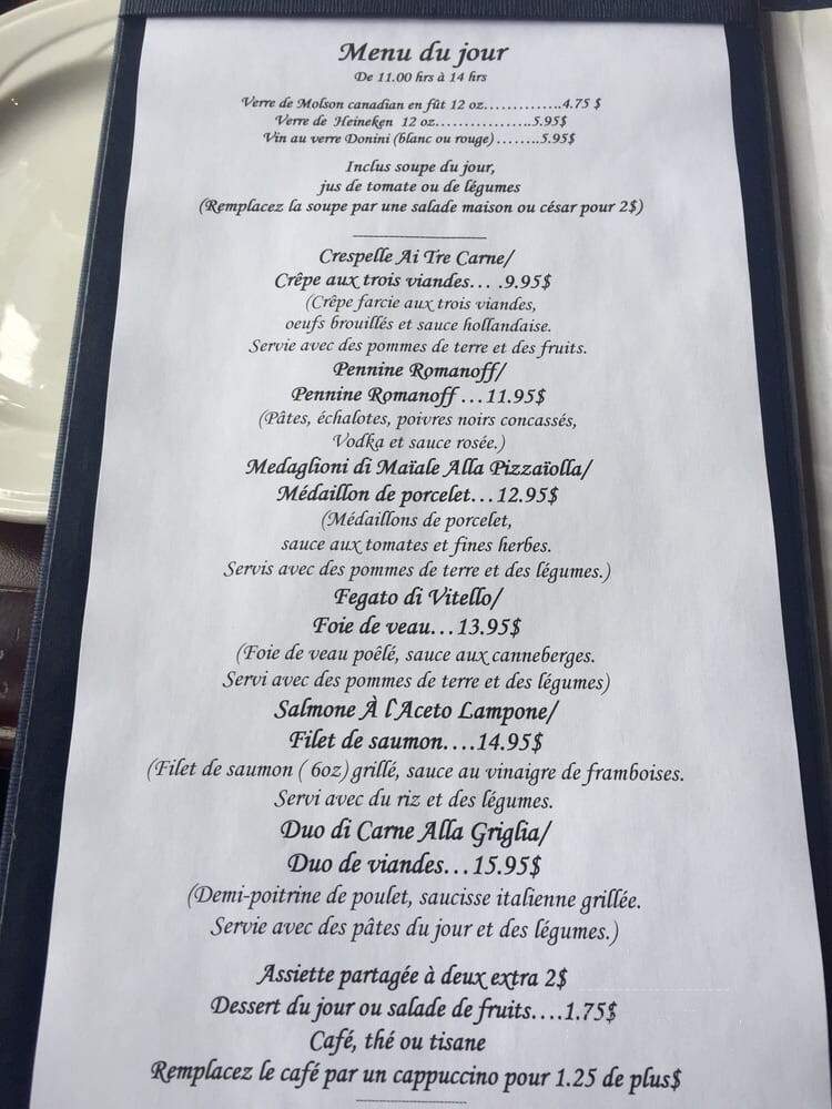 Tuscanos Restaurant - Quebec, QC menu_pic