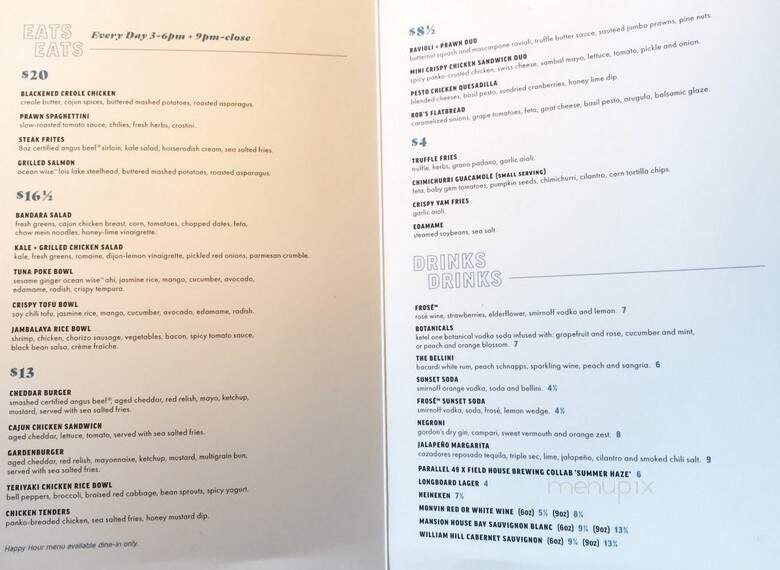 Cactus Club Cafe - Coquitlam, BC menu_pic