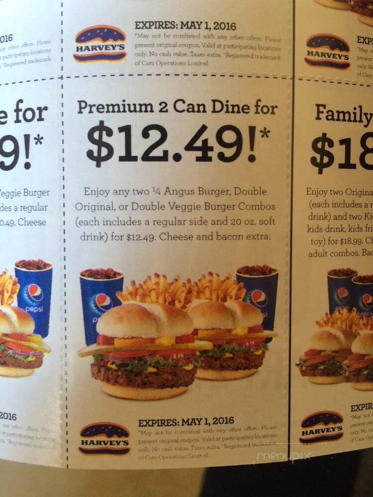 Harvey's Restaurant & Swiss Chalet - Markham, ON menu_pic