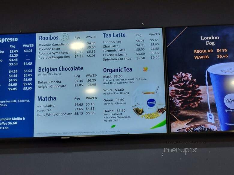 Waves Coffee - Vancouver, BC menu_pic