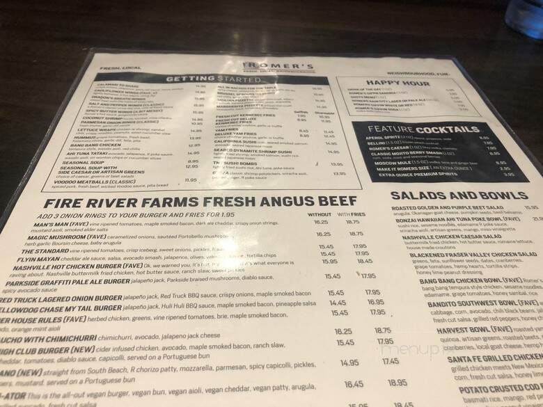Romer's Burger Bar - Vancouver, BC menu_pic
