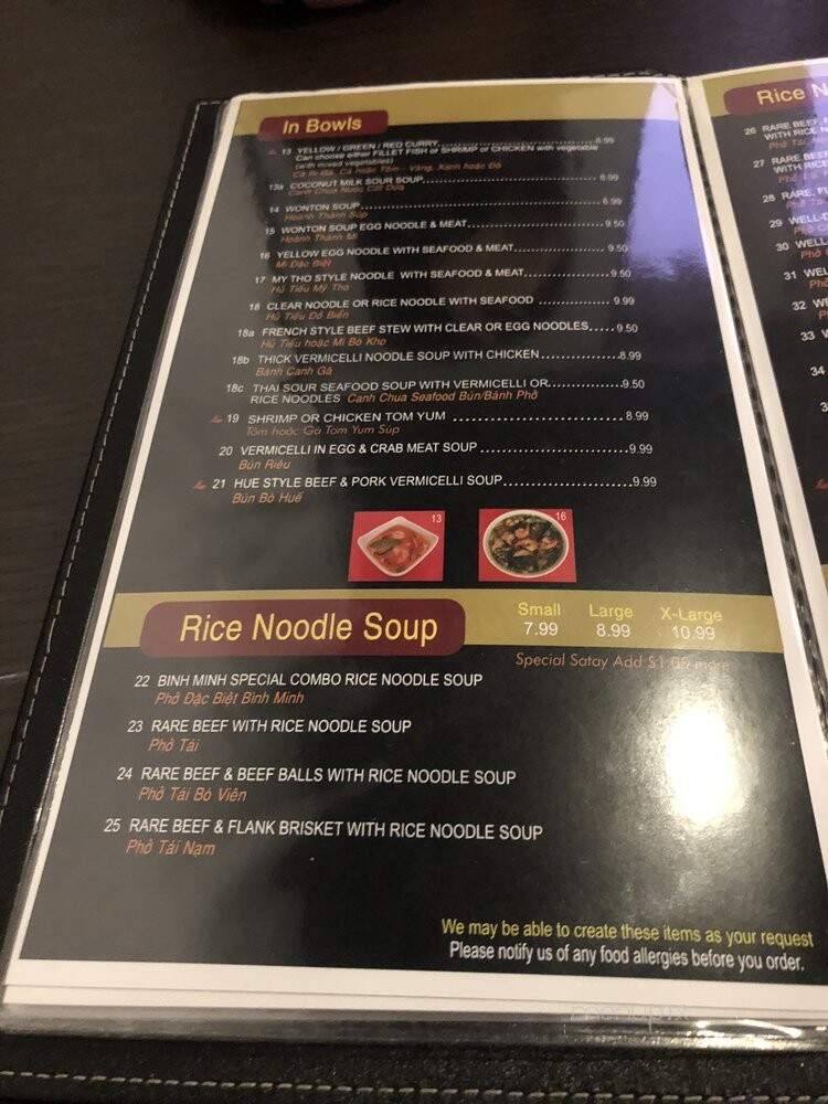 Pho Binh Minh - Hamilton, ON menu_pic