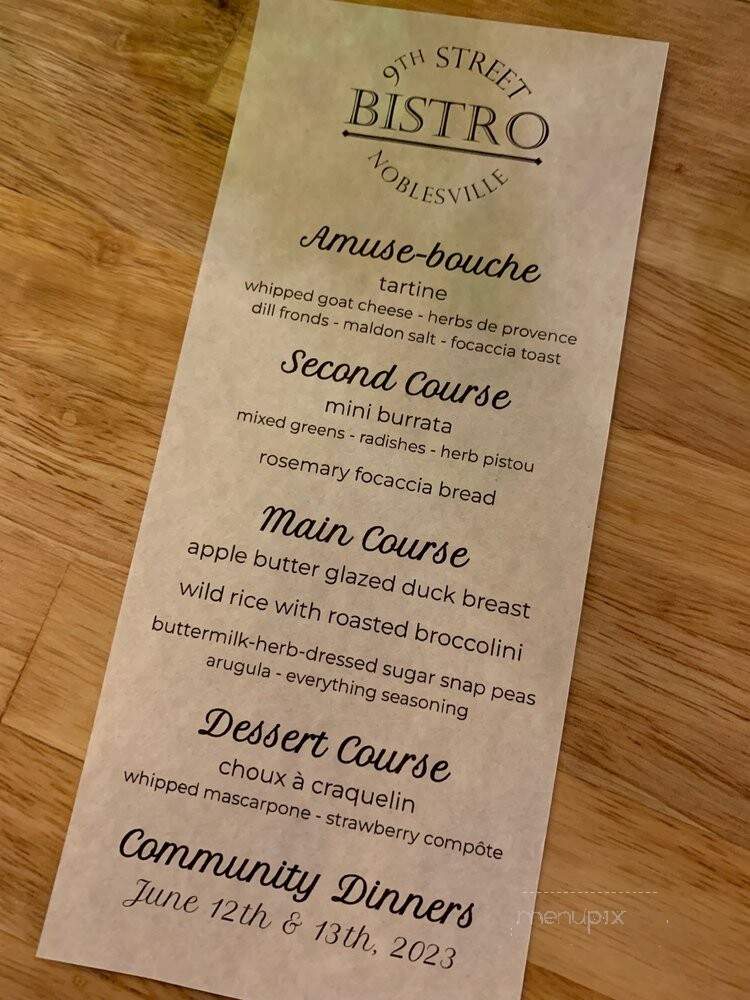 9th Street Bistro - Edmonton, AB menu_pic
