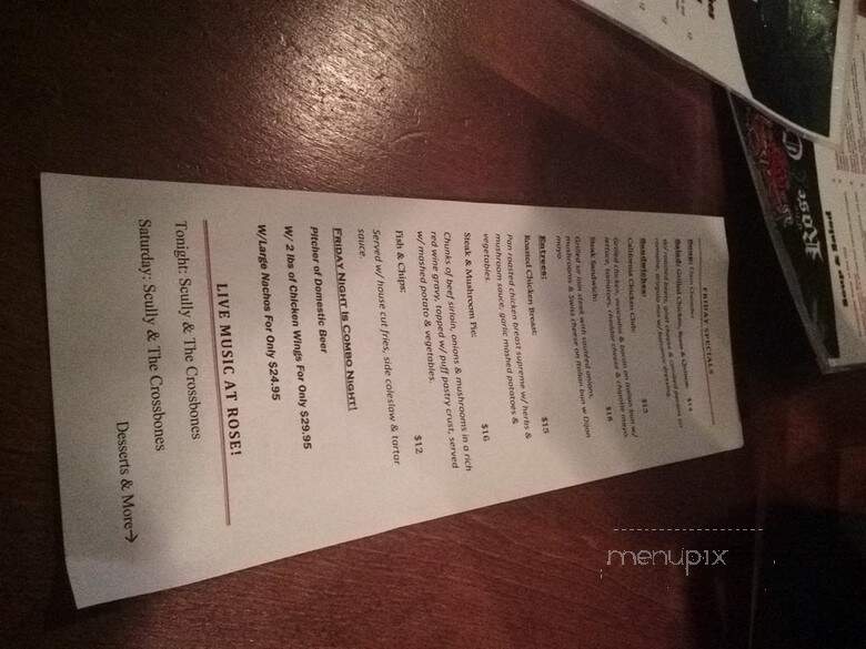 The Rose & Crown - Toronto, ON menu_pic