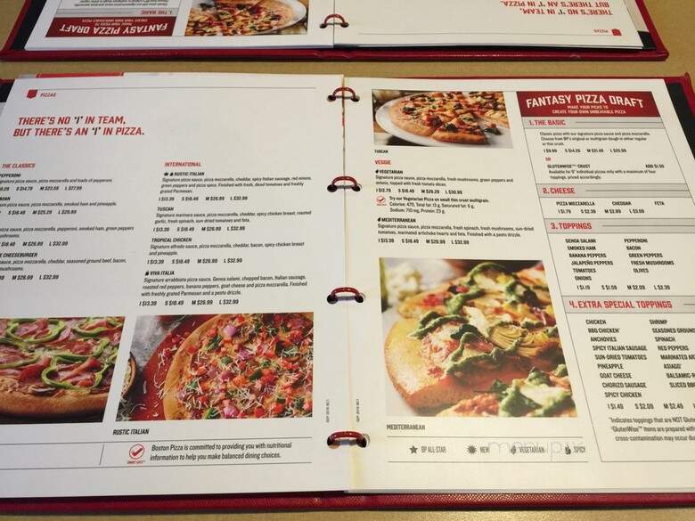 Boston Pizza - New Westminster, BC menu_pic