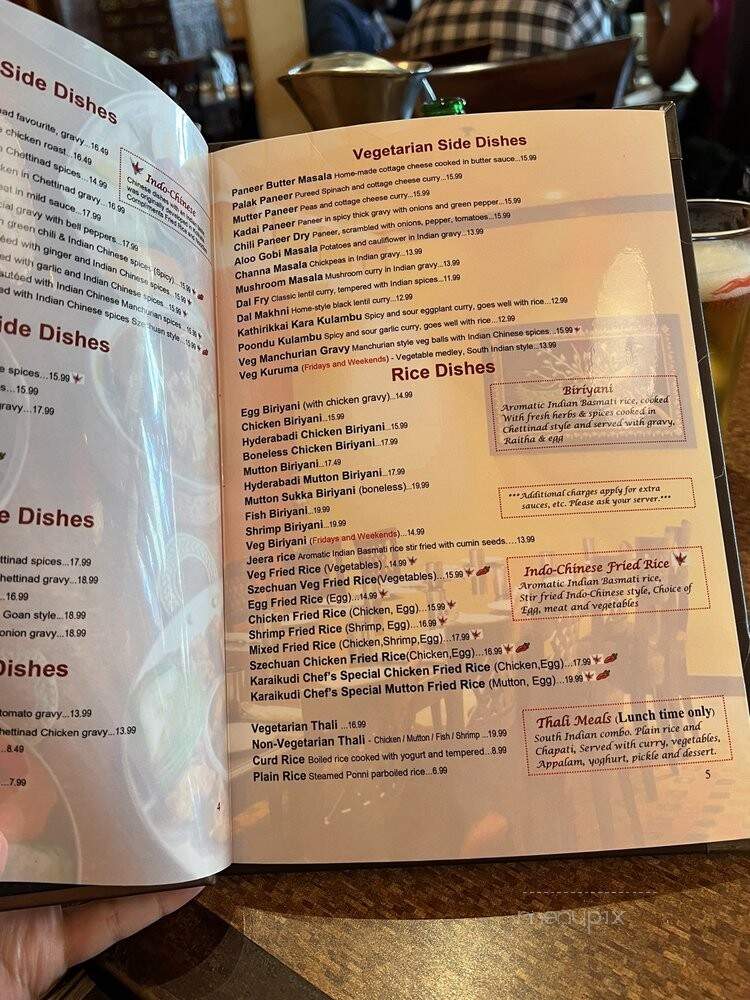 Karaikudi Chettinad South Indian Restaurant - Toronto, ON menu_pic